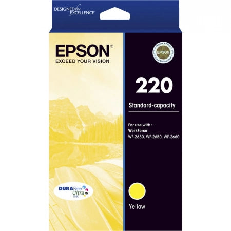 Genuine Epson 220 Yellow Ink Cartridge 165 Pages