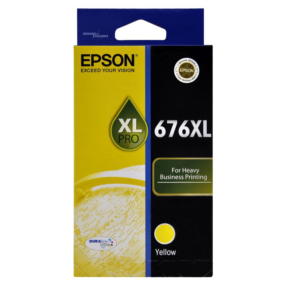 Epson 676XL C13T676492 Yellow Genuine Ink Cartridge 1,200 Print
