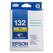 4 Pack Epson 132 Genuine Ink Cartridges C13T132692 [1BK,1C,1M,1Y]