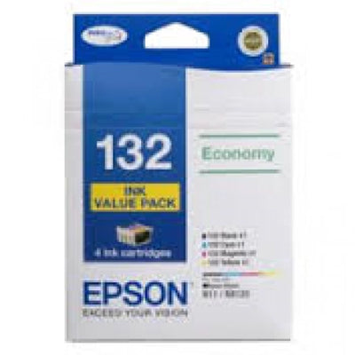 4 Pack Epson 132 Genuine Ink Cartridges C13T132692 [1BK,1C,1M,1Y]
