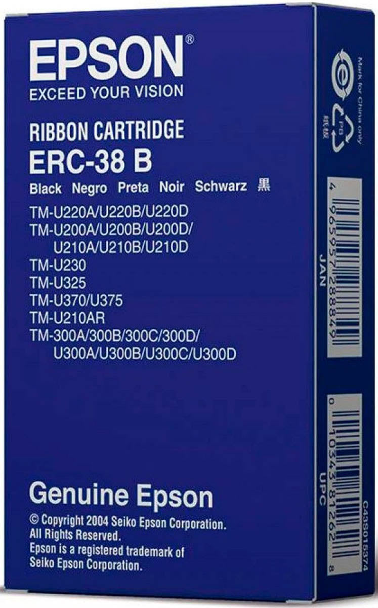 Genuine Epson ERC-38B Black Ribbon Cartridge