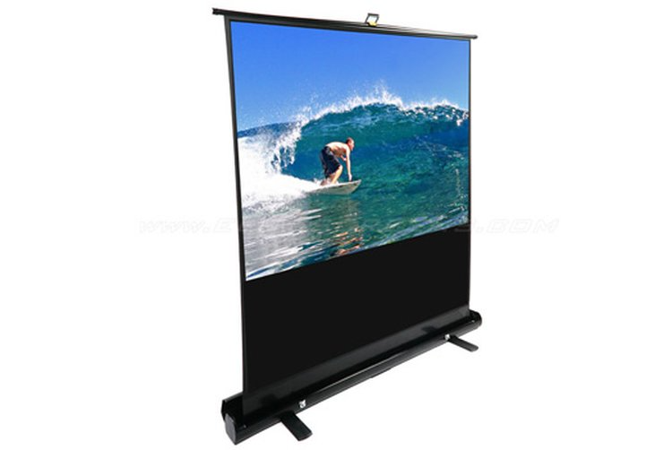 86" PORTABLE 16:10 PULL-UP PROJECTOR SCREEN  FLOOR PULL UP SCISSOR BACK  EZCINEMA