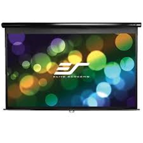 150" 4:3 PULL DOWN SCREEN MANUAL  WALL / CEILING MOUNT BLACK CASING