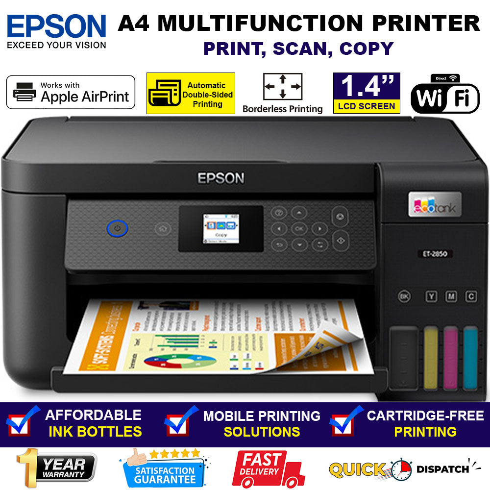 Epson EcoTank ET-2850 A4 Colour Inkjet Multifunction Printer