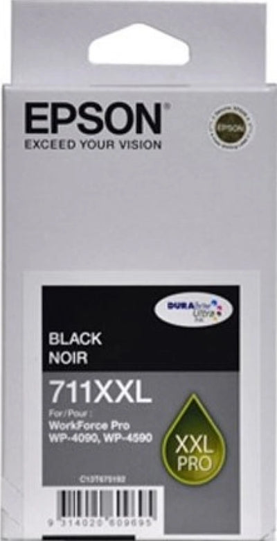 Epson 711XXL C13T675192 Black Genuine Ink Cartridge 3,400 Prints (Discontinued)