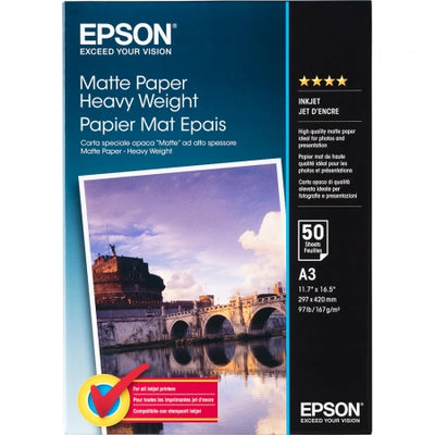 Epson Matte Paper A3 C13S041260 Genuine 50 Sheets 167gsm