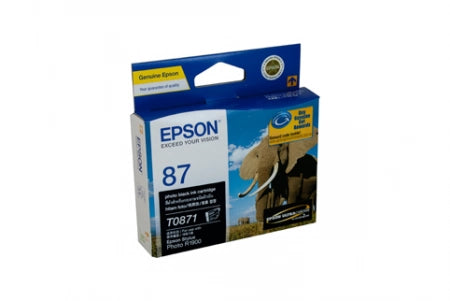 Epson T0871 C13T087190 Photo Black Genuine Ink Cartridge 5,630 Prints