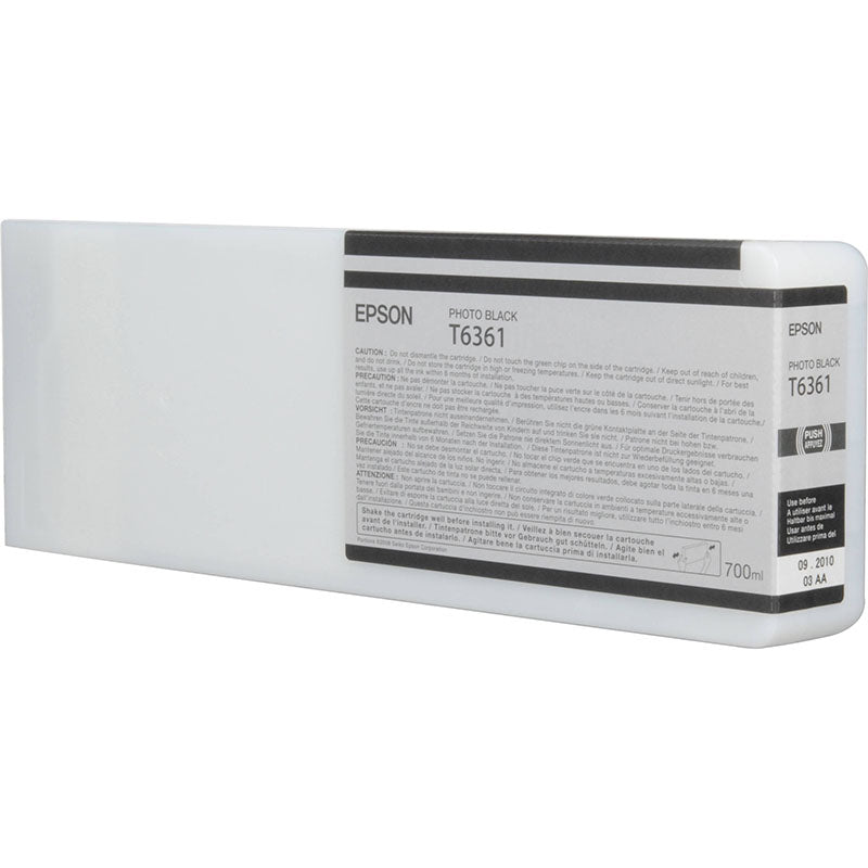 Genuine Epson 700ml UltraChrome T6361 Photo Black Ink PRO 7700 9900