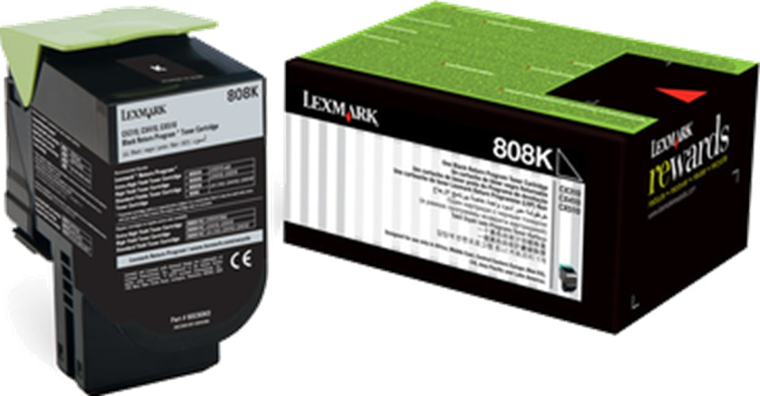 Genuine Lexmark 808K 80C80K0 Black Toner Cartridge 1K Print Yield
