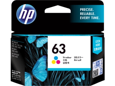 Genuine HP 63 Tri Colour Ink Cartridge F6U61AA 165 Pages