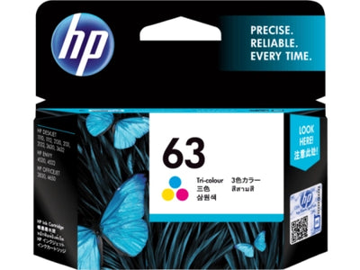 Genuine HP 63 Tri Colour Ink Cartridge F6U61AA 165 Pages