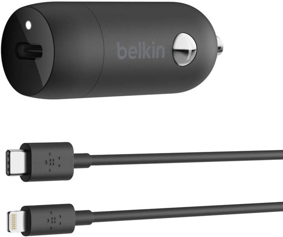 Belkin Boost Charge USB-C Car Fast Charger + usb-c to 8 Pin Cable iPhone#191