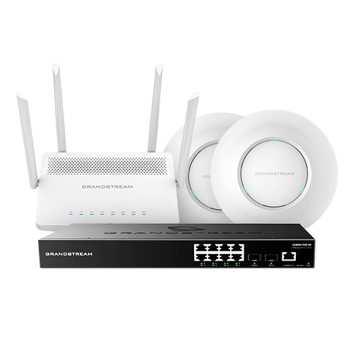 GRANDSTREAM GWN STARTER KIT  INCL; 1 X ROUTER 1 X POE 8 PORT SWITCH 2 X WAP