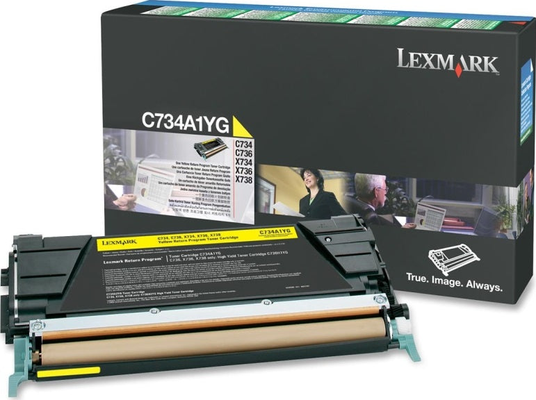 Genuine Lexmark C734A1YG Yellow Toner Cartridge 6K Print Yield