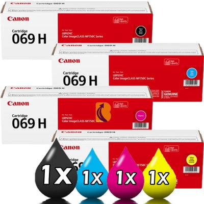 Genuine 4 Pack Canon CART069 High Capacity Toner Cartridge Value Pack [1BK, 1C, 1M, 1Y]