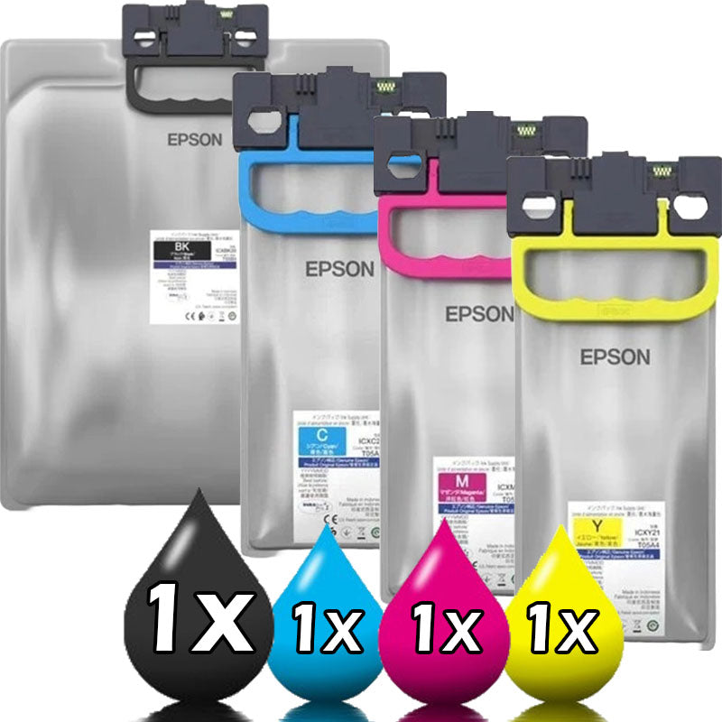 Genuine 4-Pack Epson High Capacity Ink Cartridges [1BK, 1C, 1M, 1Y] 86,000 Prints Black / 50,000 Prints Colours (C13T05B100-C13T05B400)