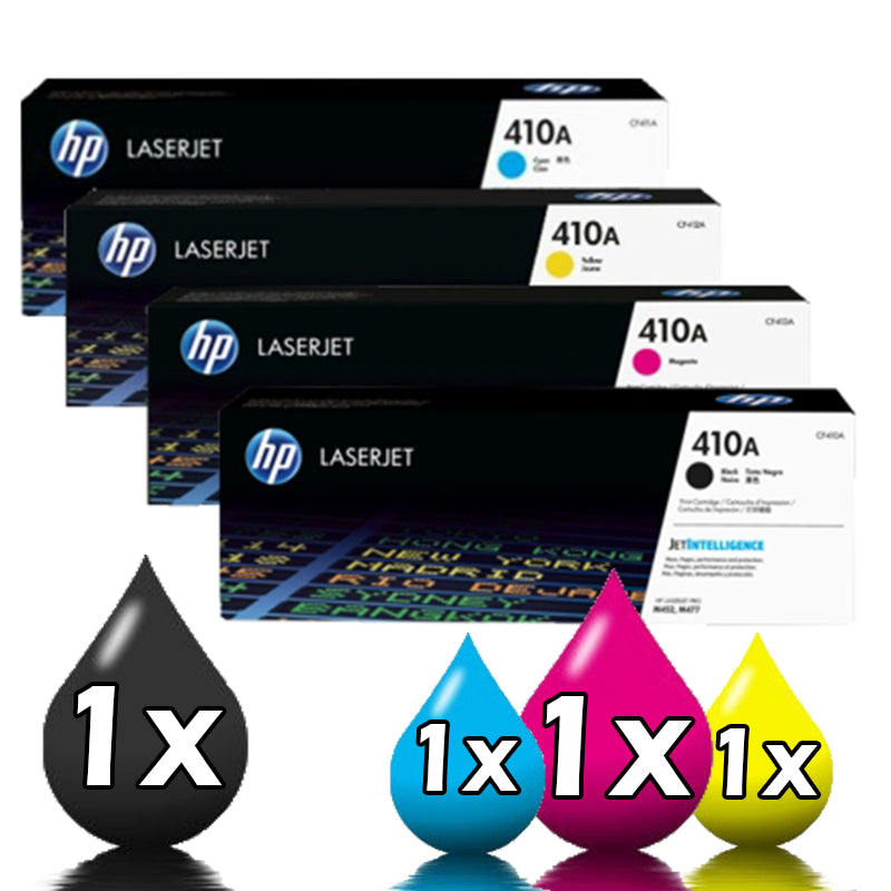 Genuine 4-Pack HP 410A Toner CF410A-CF413A 1BK,1C,1M,1Y