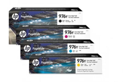 Genuine 4 Pack HP 976Y Ink Cartridges L0R08A-L0R07A [1BK, 1C, 1M, 1Y]