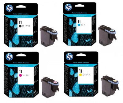 HP 4-Pack 11 Print Heads C4810A-C4813A [1BK, 1C, 1M, 1Y]