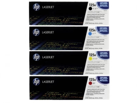 Genuine 4 Pack HP 125A CB540A-CB542A Toner Cartridges CP1215 / 1515 / 1518NI / CM1312 [1BK,1C,1M,1Y]