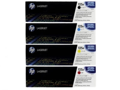 Genuine 4 Pack HP 125A CB540A-CB542A Toner Cartridges CP1215 / 1515 / 1518NI / CM1312 [1BK,1C,1M,1Y]