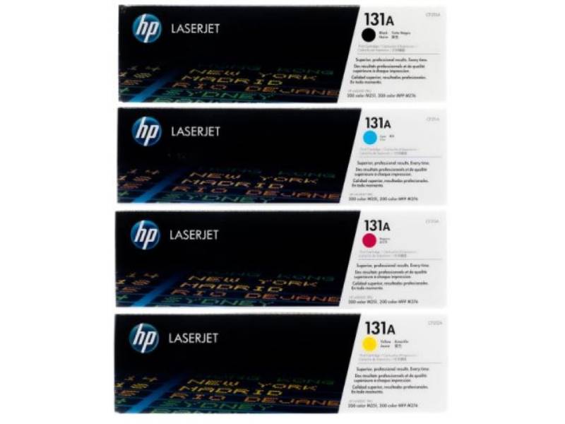 Genuine 4 Pack HP 131A Toner Cartridges CF210A-CF213A [1BK, 1C, 1M, 1Y]
