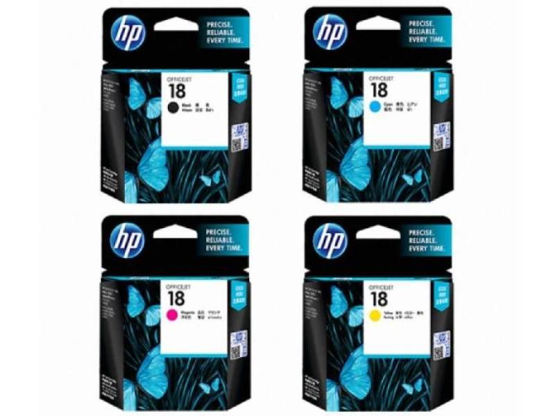 4 Pack HP 18 Genuine Ink Cartridges C4936A-C4939A [1BK, 1C, 1M, 1Y]
