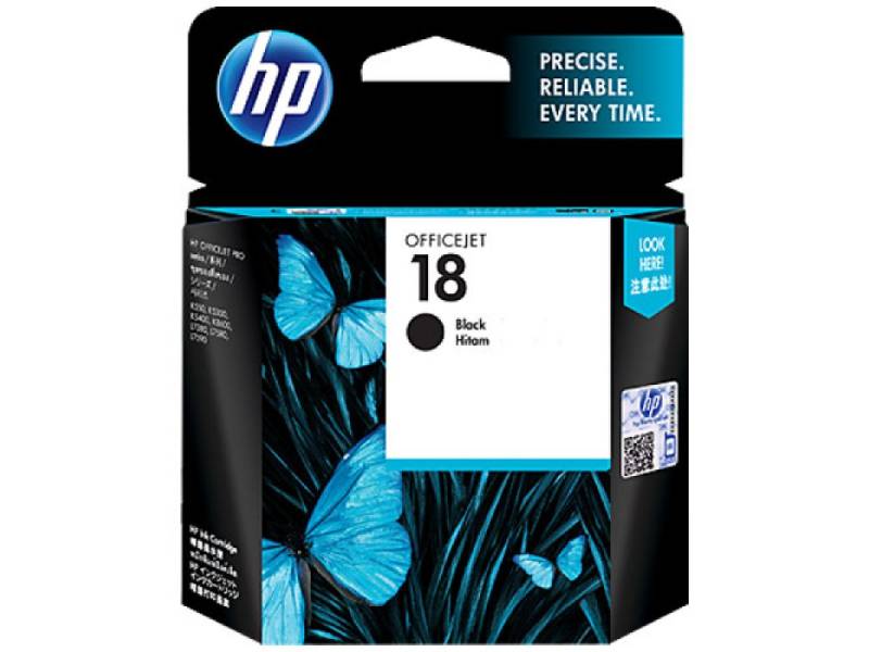 HP 18  C4936A Black Genuine Ink Cartridge 850 Print