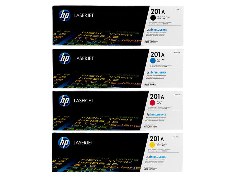 Genuine 4 Pack HP 201A Toner Cartridges CF400A-CF403A [1BK, 1C, 1M, 1Y]