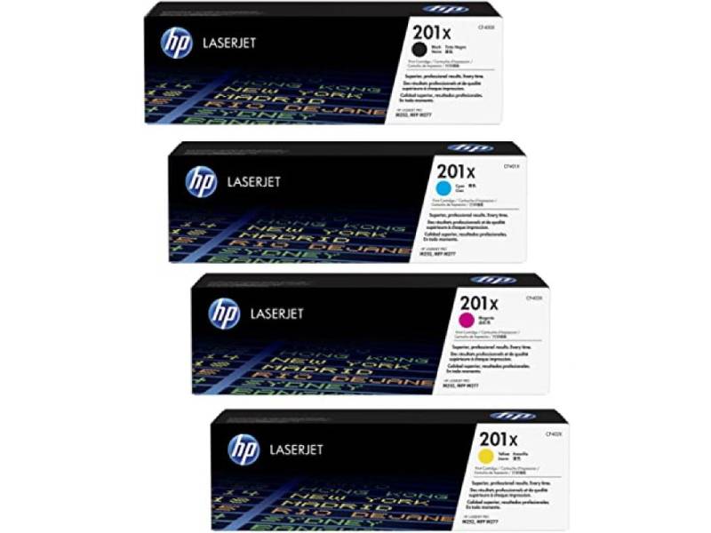 Genuine 4 Pack HP 201X Toner Cartridges CF400X-CF403X [1BK, 1C, 1M, 1Y]