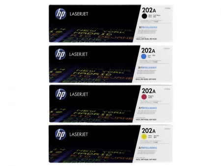 Genuine 4 Pack HP 202A CF500A-CF502A Toner Cartridges 1BK,1C,1M,1Y