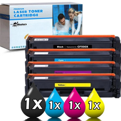 4 Pack HP 202X Compatible Toner Cartridges CF500X-CF503X 1BK,1C,1M,1Y