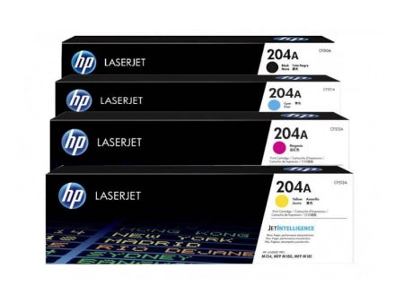 Genuine 4 Pack HP 204A Toner Cartridges [1BK, 1C, 1M, 1Y]