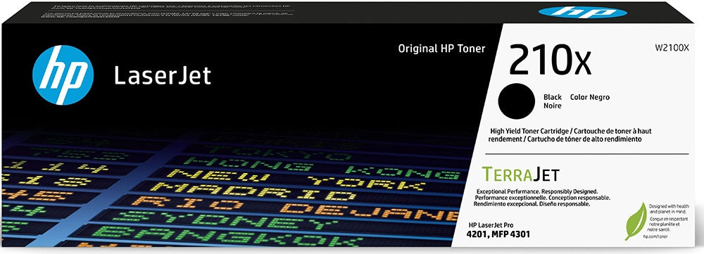 Genuine HP 210X Black Toner W2100X 7,500 Print