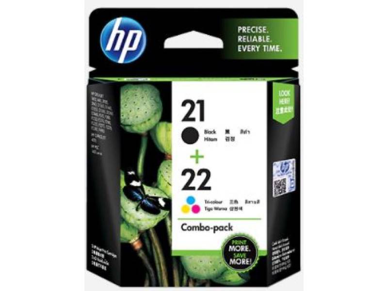 Genuine 2 Pack HP 21 22 C9351AA-CC630AA Ink Cartridges [1BK,1C]