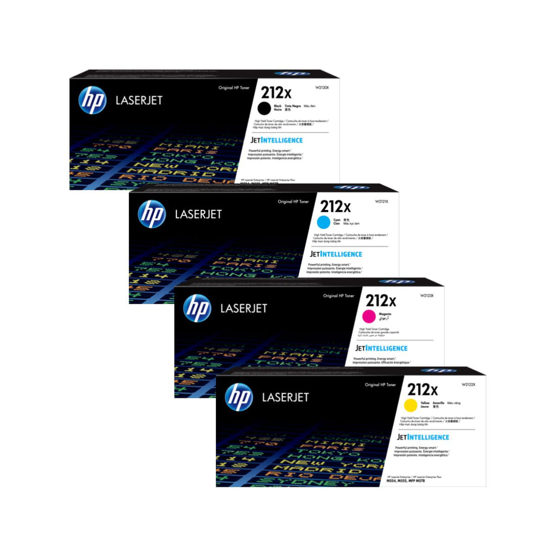 Genuine Pack of 4 HP 212X W2120X-W2123X Toner Cartridge