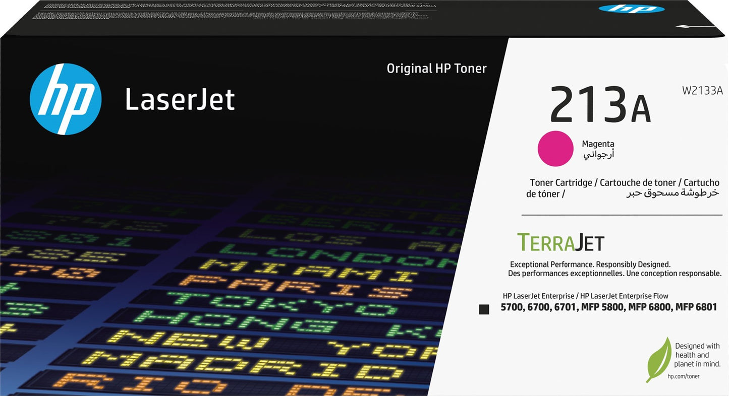 Genuine HP 213A Magenta Toner Cartridge W2133A 3,000 Print