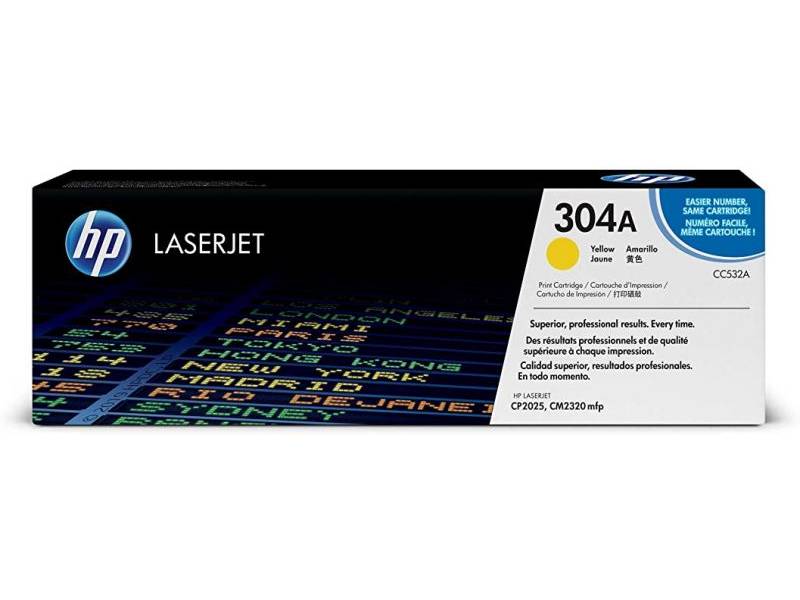 Genuine HP 304A CC532A Yellow Toner Cartridge 2800 Page