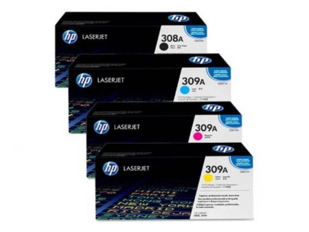 4 Pack Genuine HP 308A 309A Toner Cartridges Q2670A-Q2672A [1BK, 1C, 1M, 1Y]