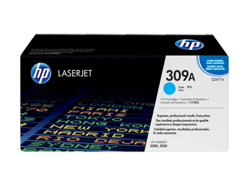 HP 309A Q2671A Cyan Genuine Toner Cartridge 4,000 Print