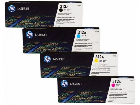 Genuine 4 Pack HP 312A CF380A-CF382A Toner Cartridge Set M476DN/M476DW [1BK,1C,1M,1Y]