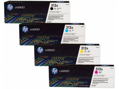 Genuine 4 Pack HP 312A CF380A-CF382A Toner Cartridge Set M476DN/M476DW [1BK,1C,1M,1Y]