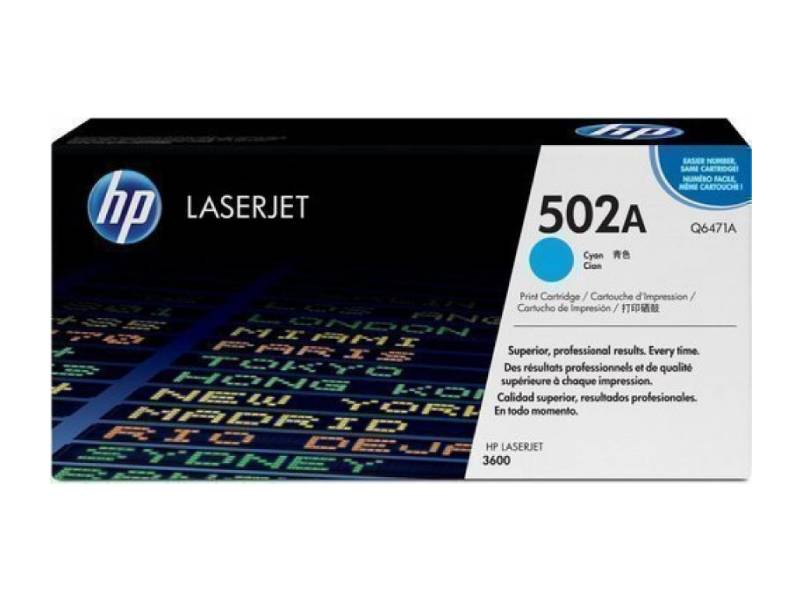 Genuine HP 502A Q6471A Cyan Toner Cartridge - 4,000 Print