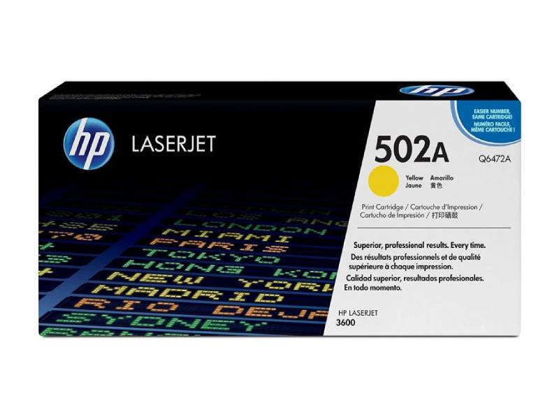 Genuine HP 502A Q6472A Yellow Toner Cartridge 4,000 Print