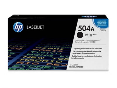 Genuine HP 504A CE250A Black Toner Cartridge 5,000 Pages