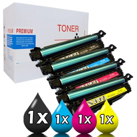White Box 4 Pack HP 507X/507A Toner Cartridges CE400X-CE4002A [1BK,1C,1M,1Y]