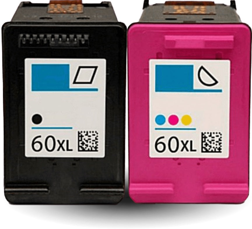 2 Pack HP 60XL CC641WA-CC644WA Compatible Ink Cartridges [1BK,1CL]