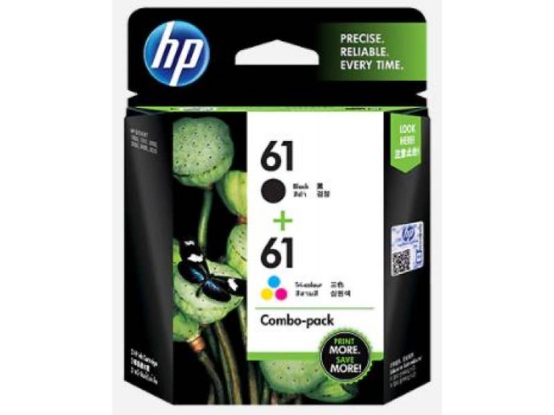 Genuine 2-Pack HP 61 Ink Cartridges CH561WA-CH562WA [1BK,1CLR]
