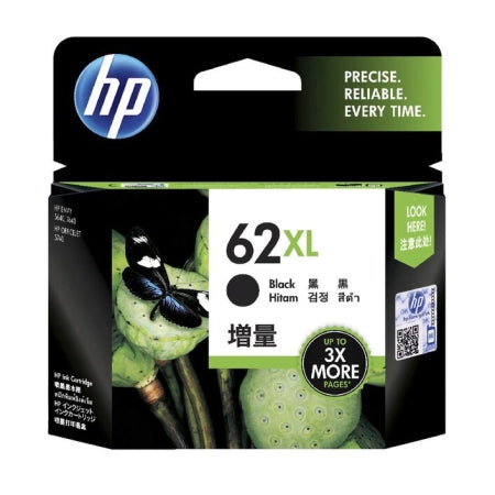 Genuine HP 62XL Black Ink Cartridge 3X MORE