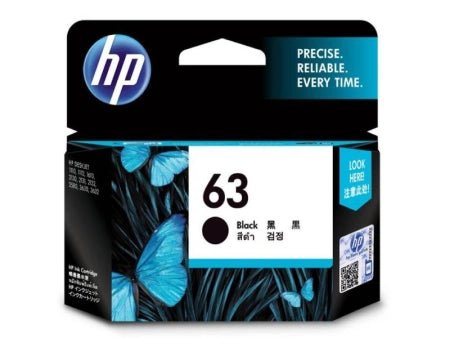 Genuine HP 63 Black Ink Cartridge 190 Pages (F6U62AA)